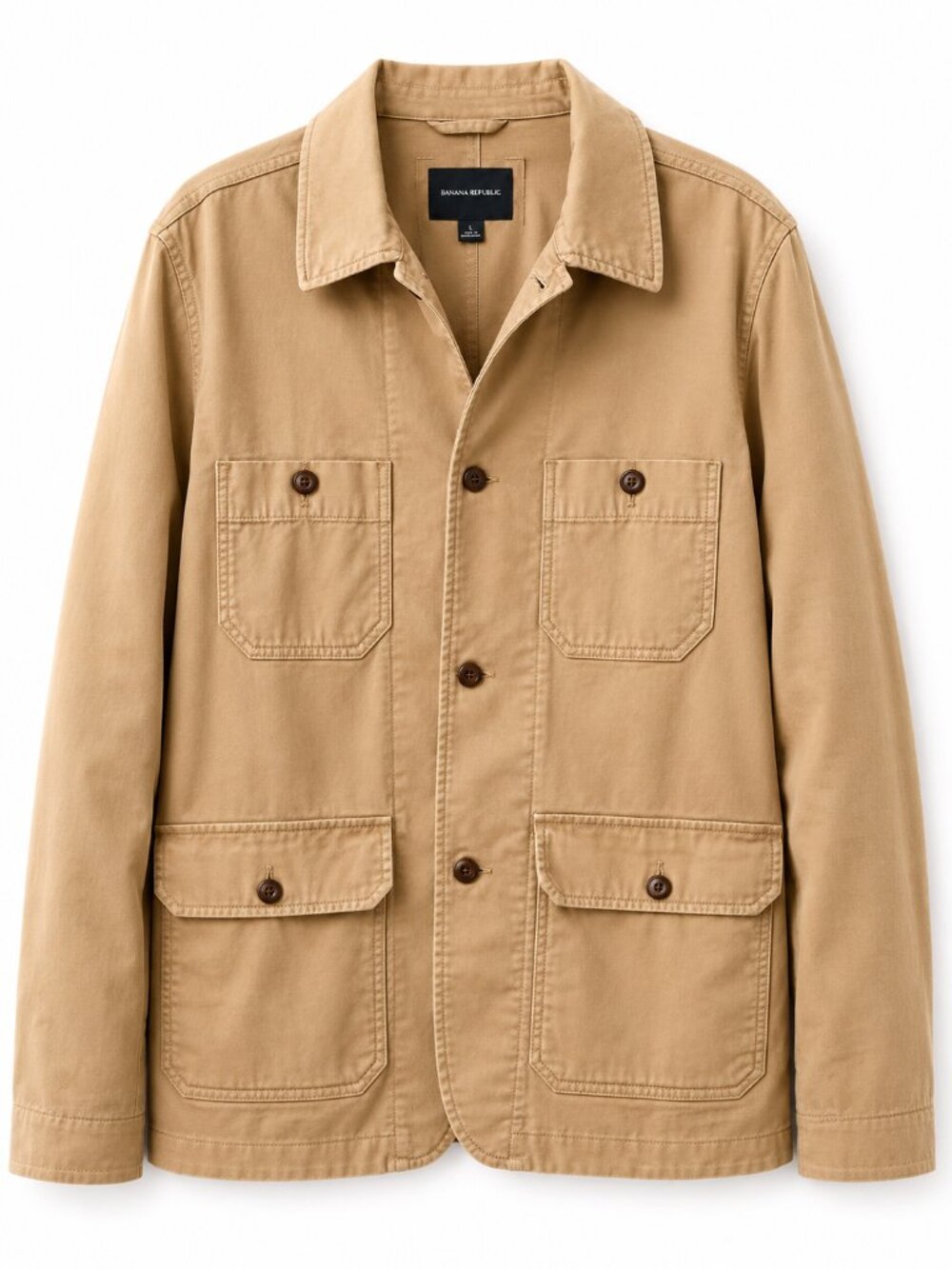 Banana Republic Utility Chore Jacket Tan Khaki Large L